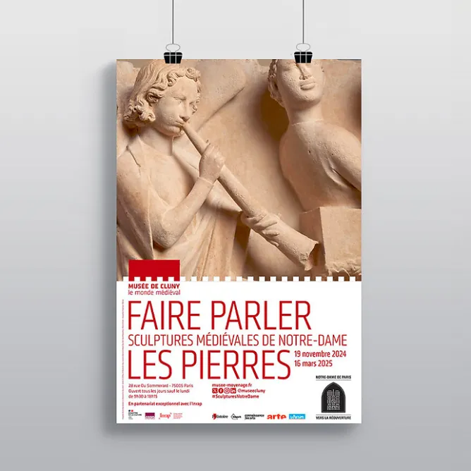 Boutiques de musées Affiche de l'exposition Faire parler les pierres. Sculptures médiévales de Notre-Dame - 40x60 cm Hot