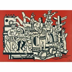 Boutiques de musées Affiche Fernand Léger - La Grande Parade sur fond rouge, 1953 Discount