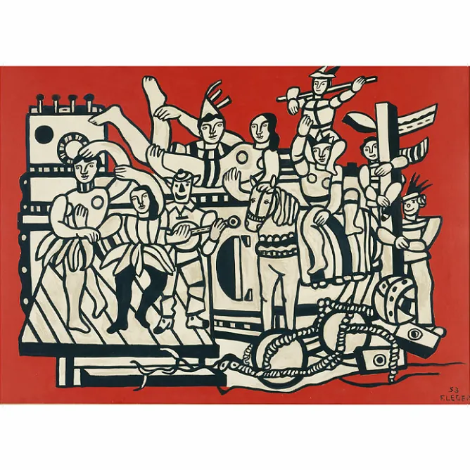 Boutiques de musées Affiche Fernand Léger - La Grande Parade sur fond rouge, 1953 Discount