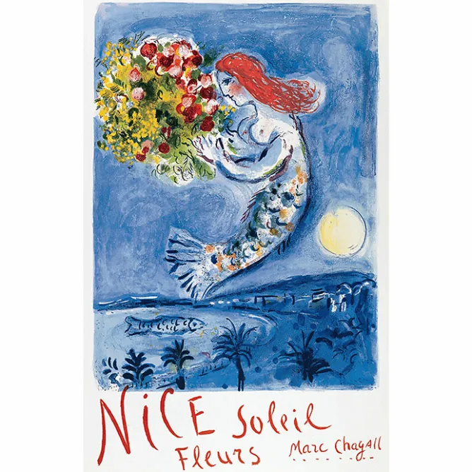 Affiches Et Reproductions<Boutiques de musées Affiche Marc Chagall - La Baie des anges, 1962 - 50x70cm