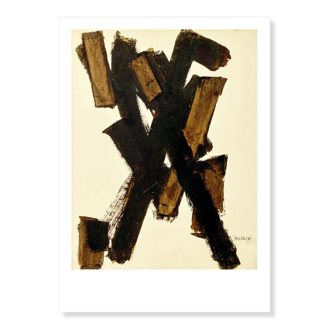 Boutiques de musées Affiche Pierre Soulages - Brou de noix sur papier marouflé sur toile, 1950 - 50x70 cm Online