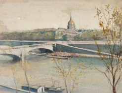 Toiles Sans Cadre<Boutiques de musées Album des vues de Paris, le pont de l'Alma et le dôme des Invalides (toiles sans cadre)