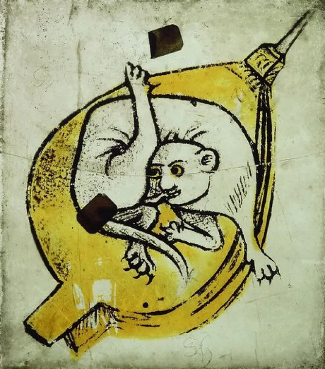 Boutiques de musées Animal fantastique allongé sur un soufflet (toiles sans cadre) Sale
