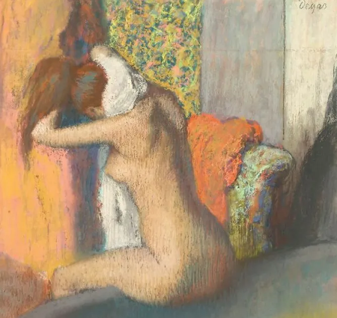 Boutiques de musées Après le bain, femme s'essuyant la nuque (panneaux aluminium) Discount