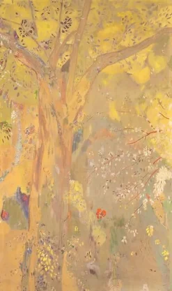 Boutiques de musées Arbre sur fond jaune (toiles encadrées) Hot