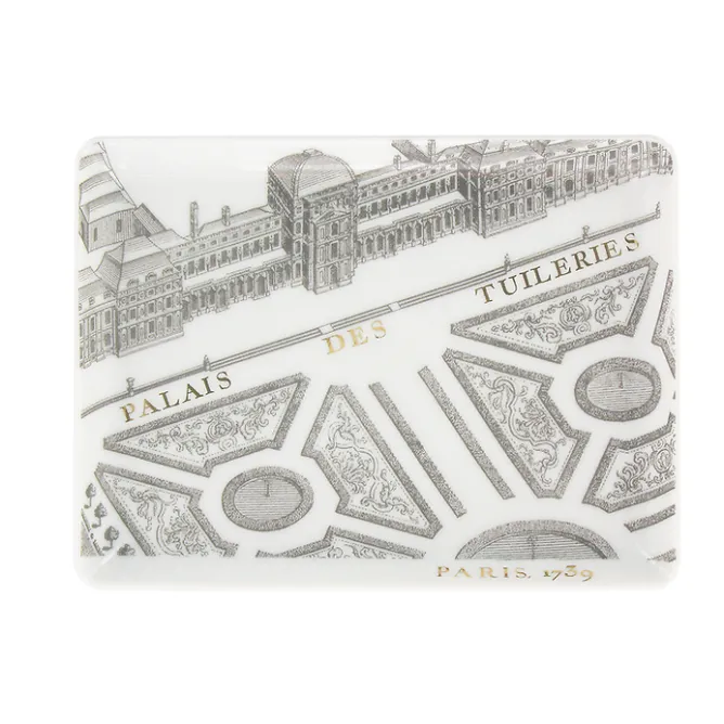 Art De La Table<Boutiques de musées Assiette rectangulaire "Plan de Turgot" - Or, Porcelaine