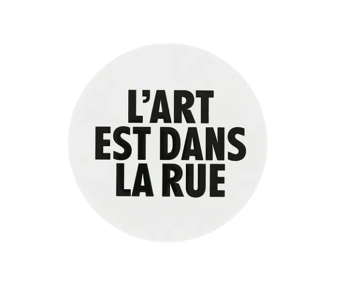 Boutiques de musées Badge L'Art est dans la rue Blanc et noir Sale