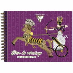 Papeterie Jeunesse<Boutiques de musées Bloc de coloriage à spirales 20 feuilles Égypte - Clairefontaine 32 x 34 cm