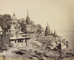 Boutiques de musées Bénarès. Ghat de Manikarnika, 1865 (panneaux aluminium) Best