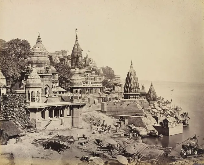Toiles Encadrées|Affiches D'Art<Boutiques de musées Bénarès. Ghat de Manikarnika, 1865 (toiles encadrées)