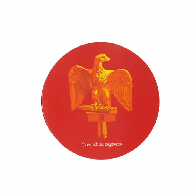 Art De La Maison<Boutiques de musées Boîte ronde en bois laqué rouge - Ceci est un empereur