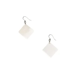 Boutiques de musées Boucles d'oreilles Carrés en nacre blanche - L'Indochineur
