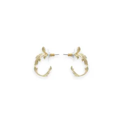 Boucles D'Oreilles<Boutiques de musées Boucles d'oreilles créoles dorées feuilles d'acanthe - Les Néréides