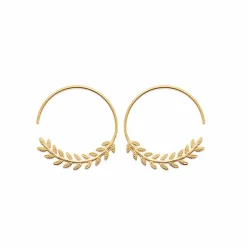 Boucles D'Oreilles<Boutiques de musées Boucles d'oreilles Créoles Feuilles de laurier Plaqué or