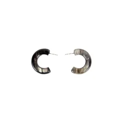 Boutiques de musées Boucles d'oreilles créoles épaisses en corne marbrée Clearance