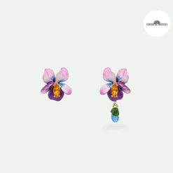 Boucles D'Oreilles<Boutiques de musées Boucles d'oreilles dormeuses Violette - Les Néréides