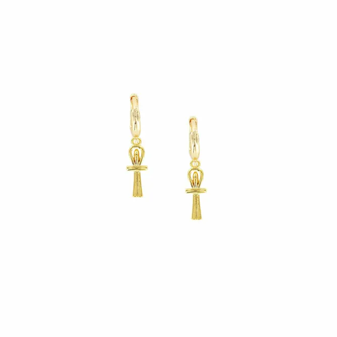 Boutiques de musées Boucles d'oreilles Égypte - Croix de vie Clearance