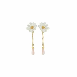 Boutiques de musées Boucles d'oreilles pendantes Clips Fleur Blanche Berthe Morisot - Les Néréides X musée d'Orsay Sale