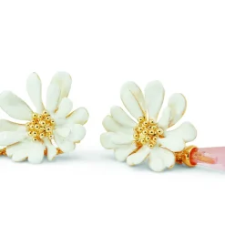 Boutiques de musées Boucles d'oreilles pendantes Fleur Blanche Berthe Morisot - Les Néréides X musée d'Orsay Sale