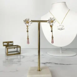 Boutiques de musées Boucles d'oreilles pendantes Fleur Blanche Berthe Morisot - Les Néréides X musée d'Orsay Sale