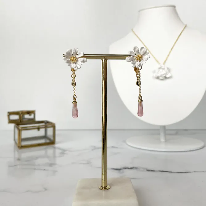Boutiques de musées Boucles d'oreilles pendantes Fleur Blanche Berthe Morisot - Les Néréides X musée d'Orsay Sale