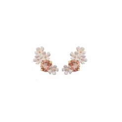 Boucles D'Oreilles<Boutiques de musées Boucles d'oreilles tiges Fleurs roses Berthe Morisot - Les Néréides X musée d'Orsay