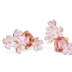 Boucles D'Oreilles<Boutiques de musées Boucles d'oreilles tiges Fleurs roses Berthe Morisot - Les Néréides X musée d'Orsay