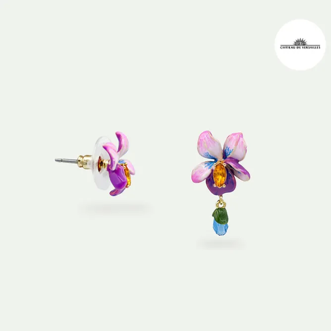 Boutiques de musées Boucles d'oreilles à tiges Violette - Les Néréides Discount