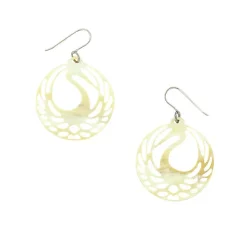 Boutiques de musées Boucles d'oreilles Tsuba héron Corne noire Best
