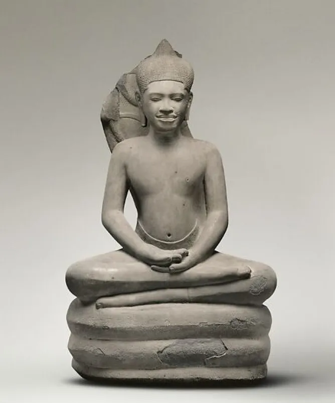 Boutiques de musées Bouddha en méditation sur le naga (toiles encadrées) Clearance