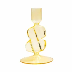 Boutiques de musées Bougeoir en verre Puddle Jaune Hot