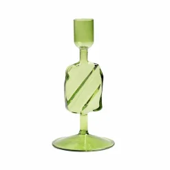 Boutiques de musées Bougeoir en verre Puddle Vert Discount