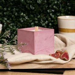 Art De La Maison<Boutiques de musées Bougie Cube - Béton Rose - Fleur de coton
