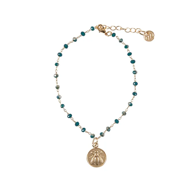 Boutiques de musées Bracelet Abeille - Bleu canard Sale