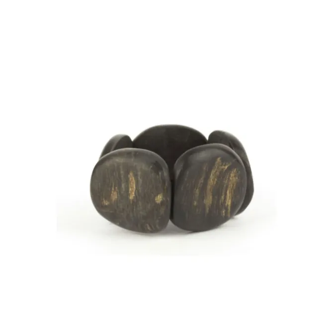 Bracelets<Boutiques de musées Bracelet articulé Galets en corne noire mate