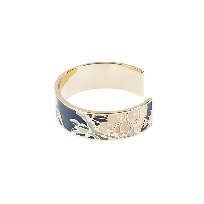 Boutiques de musées Bracelet jonc Hokusai - Cerisier et bouvreuil Discount
