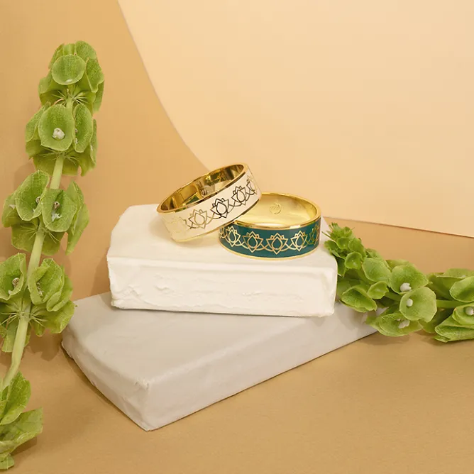 Boutiques de musées Bracelet Nymphéas graphique Blanc sable Outlet