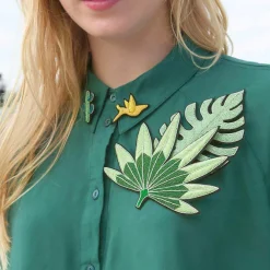 Boutiques de musées Broche Feuille de palmier verte - Macon & Lesquoy Discount