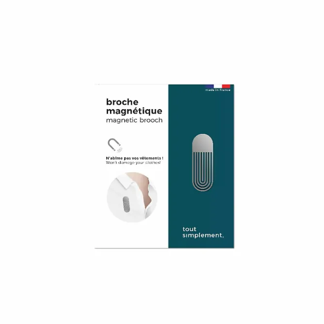 Broches<Boutiques de musées Broche magnétique oblongue argentée - Tout simplement,