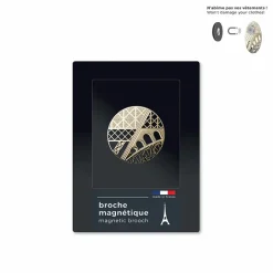 Boutiques de musées Broche magnétique Tour Eiffel Architecturale dorée - tout simplement, Discount