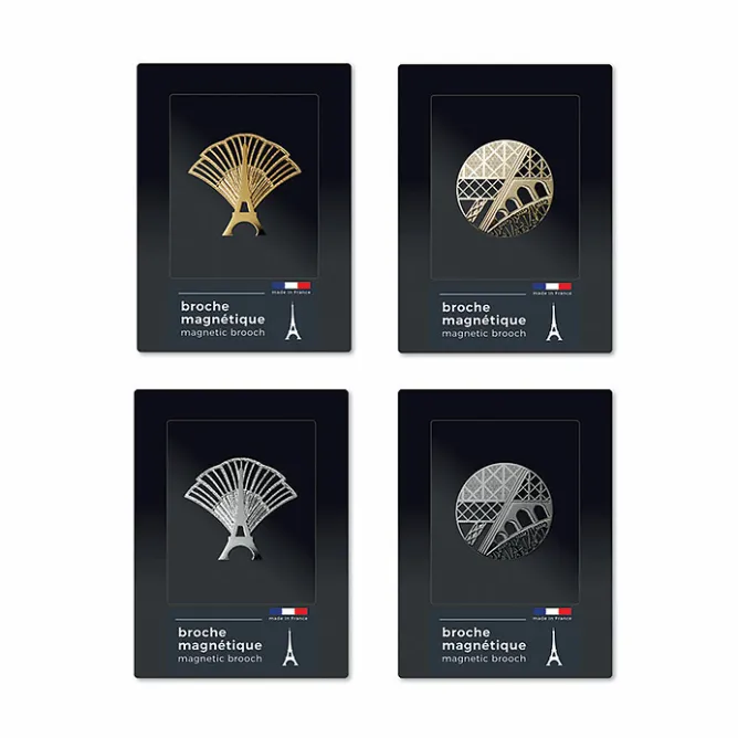 Boutiques de musées Broche magnétique Tour Eiffel Festif argentée - tout simplement, Discount