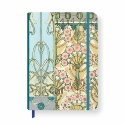 Boutiques de musées Cahier à élastique Alphonse Mucha - Documents décoratifs bleus (Planche n°30) Discount