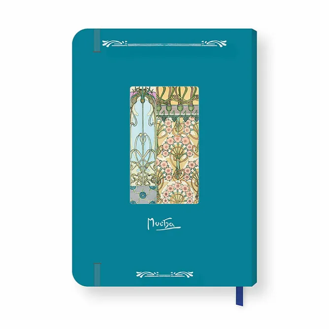 Boutiques de musées Cahier à élastique Alphonse Mucha - Documents décoratifs bleus (Planche n°30) Discount