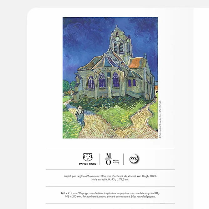 Boutiques de musées Cahier Vincent van Gogh - L'église d'Auvers-sur-Oise - Orsay x Papier Tigre - A5 Online