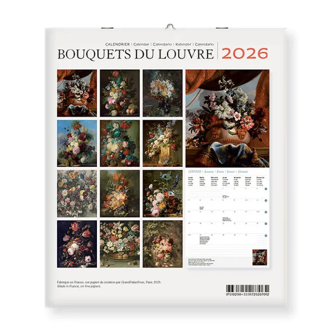 Boutiques de musées Calendrier 2026 - Bouquets du Louvre - 15,5x18cm Hot