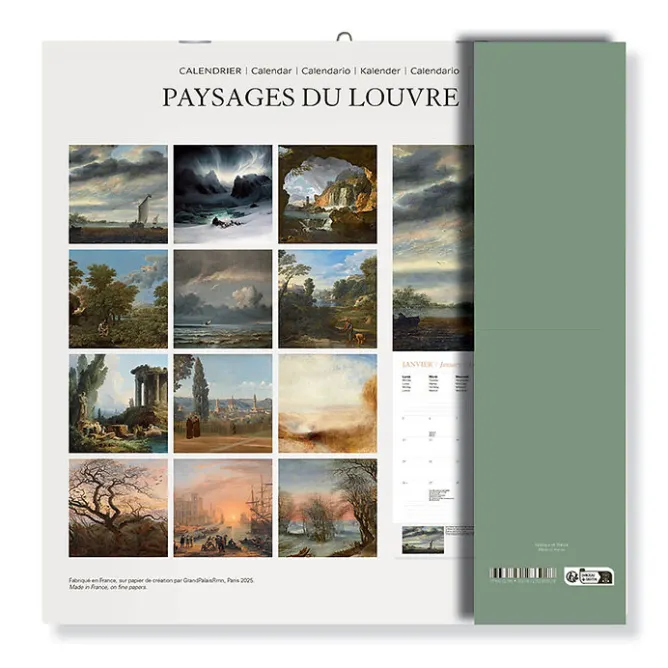 Boutiques de musées Calendrier 2026 - Paysages du Louvre - 30x30 cm Clearance