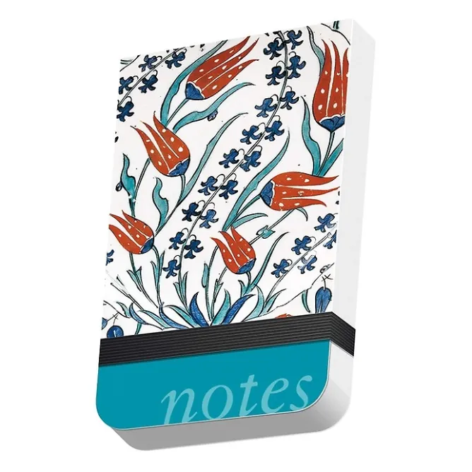 Cahiers Et Carnets<Boutiques de musées Calepin à élastique Iznik - Plat aux trois tulipes et jacynthes