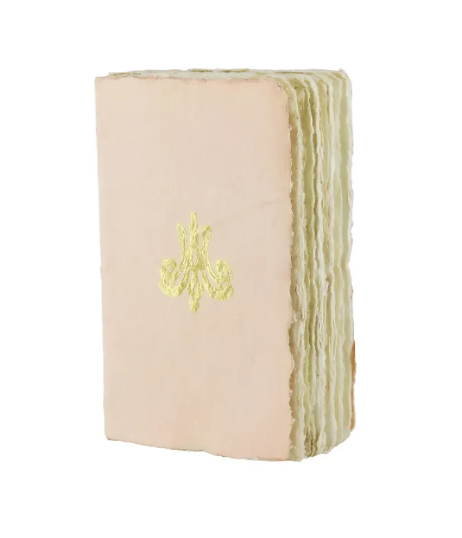 Cahiers Et Carnets<Boutiques de musées Carnet papier bouilli en cuve - Monogramme de Marie-Antoinette - Saumon
