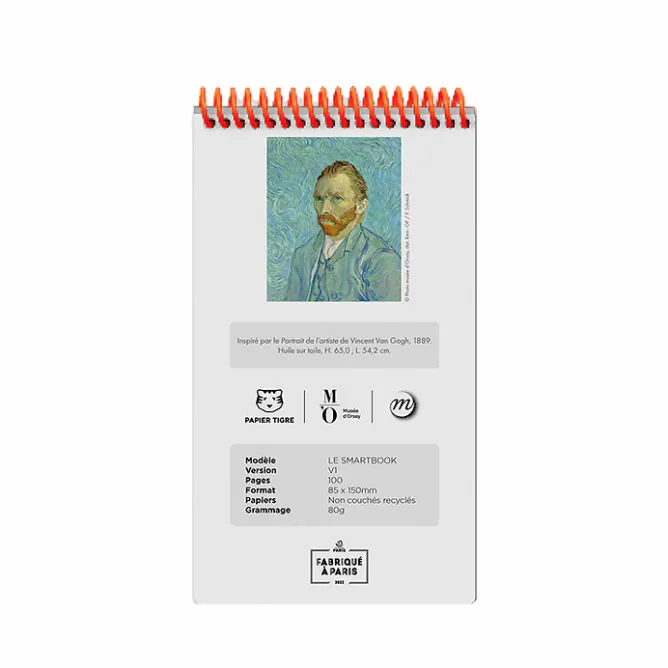 Boutiques de musées Carnet Smartbook Vincent van Gogh - Portrait de l'artiste - Orsay x Papier Tigre Discount