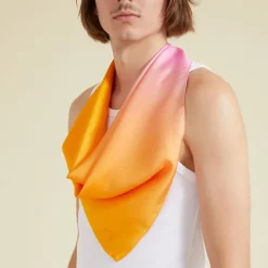 Boutiques de musées Carré de soie Rose/jaune 70x70cm Best